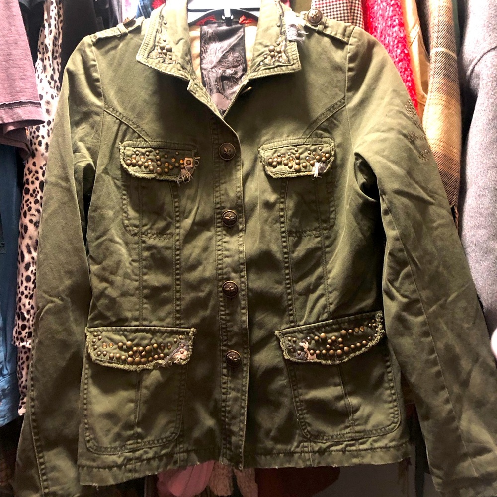 Miss Me Olive Utility Jacket small